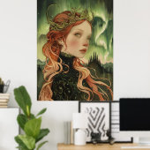 ノーザンライツオーロラボレリスバイキングレディ ポスター (ホームオフィス)