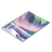 ノーザンライツカラフルウィンターナイト | 水彩画 ノートブック (左側)