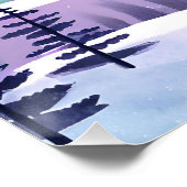 ノーザンライツカラフルウィンターナイト | 水彩画 ポスター (コーナー)