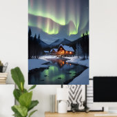 ノーザンライツキャビン ポスター (ホームオフィス)