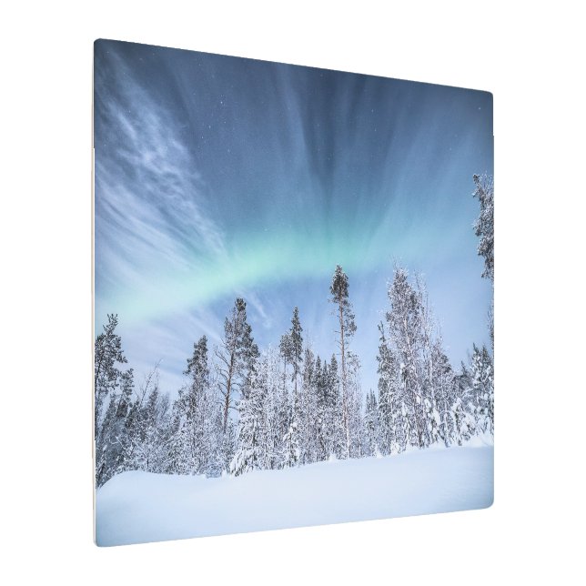 ノーザンライツスカンジナビア メタルプリント (アングル)