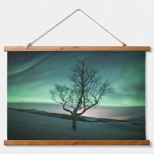 ノーザンライツノルウェーのポスター 吊り下げ型タペストリー (正面)