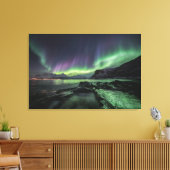 ノーザンライツノースノルウェー キャンバスプリント (インサイチュ (リビング))