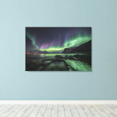 ノーザンライツノースノルウェー キャンバスプリント (インサイチュ (ウッドフロア))