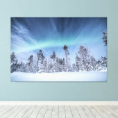 ノーザンライツノースノルウェー キャンバスプリント (インサイチュ (ウッドフロア))