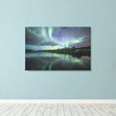 ノーザンライツノースノルウェー キャンバスプリント (インサイチュ (ウッドフロア))