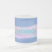 ノーザンライツパーソナライズされたングブルースパークルズマググ フロストグラスマグカップ (中央)