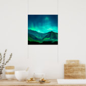 ノーザンライツマウンテンズグリーン ポスター (キッチン)