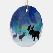 ノーザンライツムース&エルク セラミックオーナメント (右)