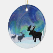 ノーザンライツムース&エルク セラミックオーナメント (左)
