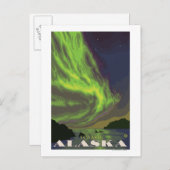 ノーザンライトとオルカス – アラスカ、シワード ポストカード (正面/裏面)