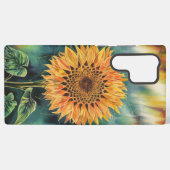 ノーザンライトの下のひまわり水彩 SAMSUNG GALAXYケース (裏面横)