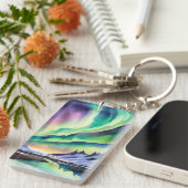 ノーザンライトアイスランドキーチェーン キーホルダー (正面右)