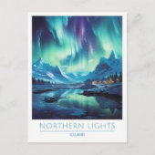 ノーザンライトアイスランドヴィンテージ旅行 ポストカード (正面)