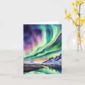 ノーザンライトアイスランド水彩文房具 カード (黄色い花)