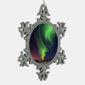 ノーザンライトアットベアーレイク スノーフレークピューターオーナメント (左)