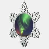 ノーザンライトアットベアーレイク スノーフレークピューターオーナメント (右)