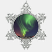 ノーザンライトアットベアーレイク スノーフレークピューターオーナメント (正面)