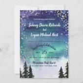 ノーザンライトウォーターカラースターリースカイ 招待状 (正面)