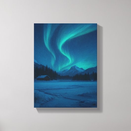 ノーザンライトオーバーキャビ凍っていン キャンバスプリント (正面)