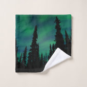 ノーザンライトグリーンナイトスカイフォレスト バスタオルセット (ウォッシュタオル)