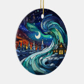 ノーザンライトスワールステンドグラスオーナメント セラミックオーナメント (右)