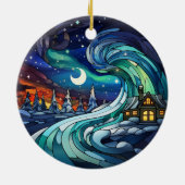 ノーザンライトスワールステンドグラスオーナメント セラミックオーナメント (裏面)