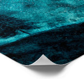 ノーザンライトナイトオーロラボレアリスウォーターカラー ポスター (角)