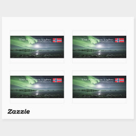 ノーザンライトノルウェー長方形ステッカー 長方形シール