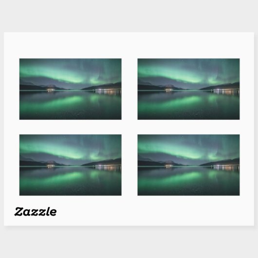 ノーザンライトノルウェー 長方形シール (シート)