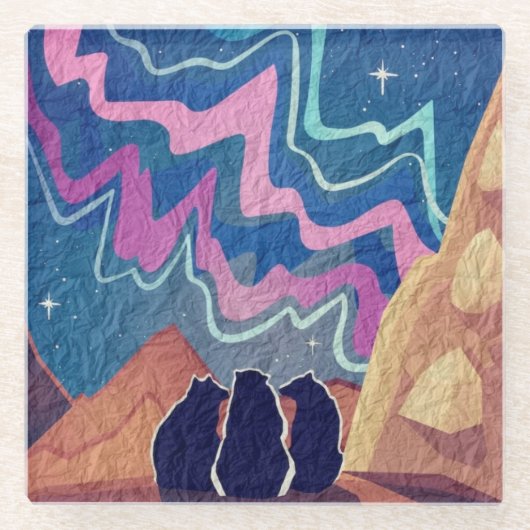 ノーザンライトベア ガラスコースター (正面)