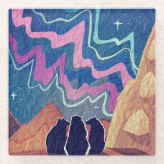 ノーザンライトベア ガラスコースター