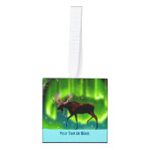 ノーザンライトムーススノーフレークペータークリスマス キューブオーナメント (正面)