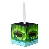 ノーザンライトムーススノーフレークペータークリスマス キューブオーナメント (裏面アングル)