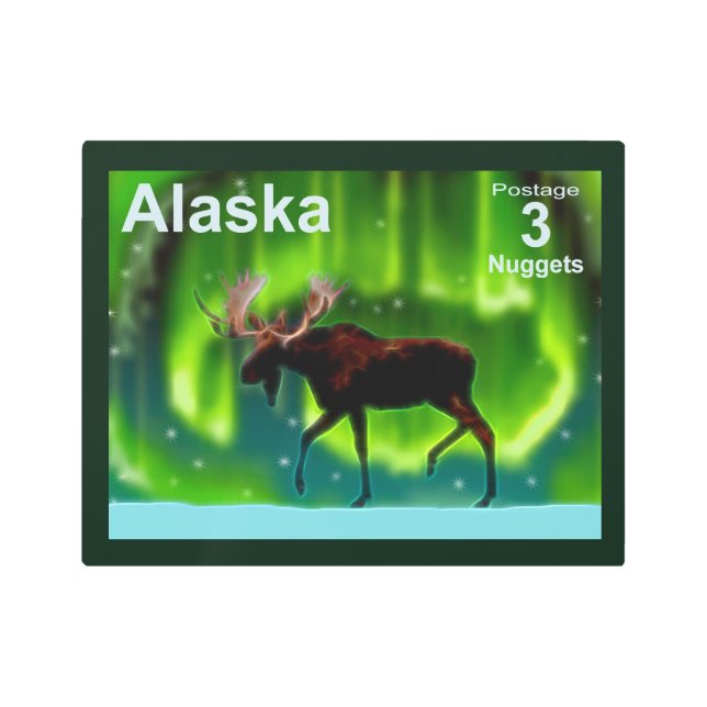 ノーザンライトムース – アラスカ送料 メタルプリント (正面)