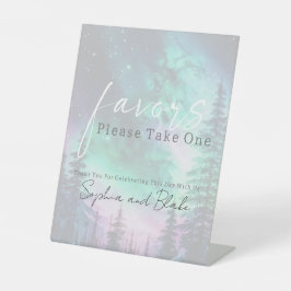 ノーザンライト結婚式の引き出物台座標識 台座サイン