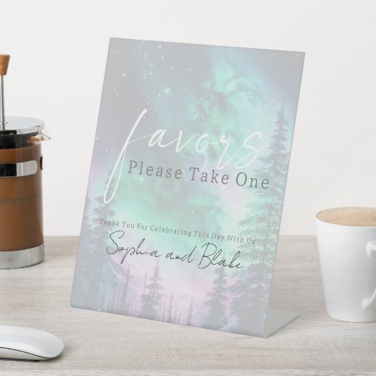 ノーザンライト結婚式の引き出物台座標識 台座サイン (インサイチュ)