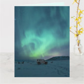 ノーザンライト誕生日グリーティングカード カード (黄色い花)