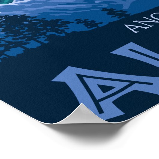 ノーザンライト – アラスカ、アンカレッジ ポスター (角)