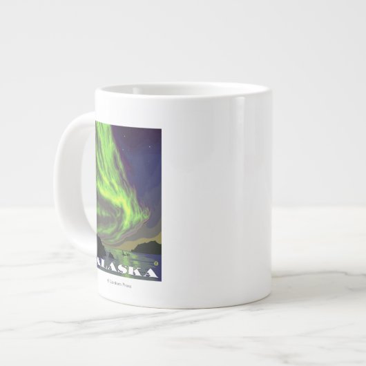 ノーザンライト&オーカスヴィンテージトラベル ジャンボコーヒーマグカップ (正面左)