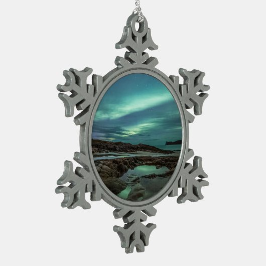 ノーザンライト スノーフレークピューターオーナメント (左)