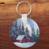 ノーザンライト&ログキャビン キーホルダー (正面)