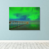 ノーザンライト | Lake Winnipegカナダ、マニトバ キャンバスプリント (インサイチュ (ウッドフロア))