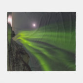 ノーザンライトS |ハックランドビーチアイランドノルウェー フリースブランケット (正面(横))