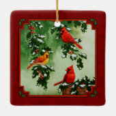 ノーザンレッド深紅色とホリーレッド セラミックオーナメント (裏面)