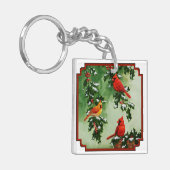 ノーザンレッド深紅色とホリー キーホルダー (正面左)