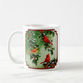 ノーザンレッド深紅色とホリー コーヒーマグカップ (左)