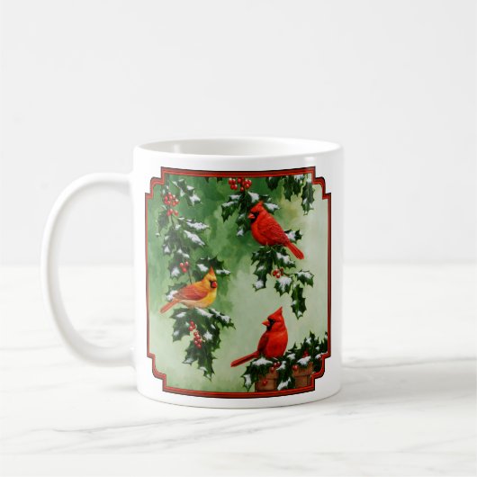 ノーザンレッド深紅色とホリー コーヒーマグカップ (左)