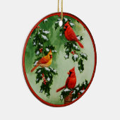 ノーザンレッド深紅色とホリー セラミックオーナメント (右)