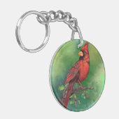 ノーザンレッド（鳥）ショウジョウコウカンチョウバードキーチェーンギフト キーホルダー (正面左)